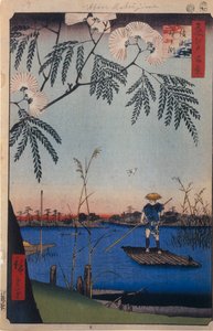 Der Ayase-Fluss und Kanegafuchi, Einhundert berühmte Ansichten von Edo, 1856-1858 von Utagawa Hiroshige