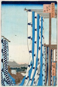 Das Färberviertel in Kanda Einhundert berühmte Ansichten von Edo, 1856-1858