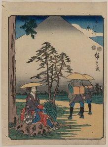 Die dreiundfünfzig Stationen des Tokaido: Hara von Utagawa Hiroshige