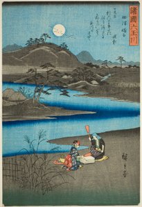 Der Kinuta-Juwelenfluss in der Provinz Settsu (Settsu Kinuta), aus der Serie "Sechs Juwelenflüsse in den verschiedenen Provinzen (Shokoku Mu Tamagawa)" von Utagawa Hiroshige
