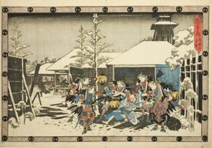 Der nächtliche Angriff, Teil 3: Mission erfüllt (Youchi san, honmo), aus der Serie Die Rache der loyalen Gefolgsleute (Chushingura)