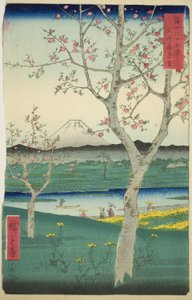 Die Vororte von Koshigaya in der Provinz Musashi, aus der Serie "Sechsunddreißig Ansichten des Berges Fuji"