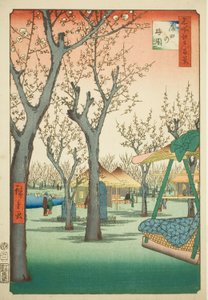 Der Pflaumenhain bei Kamata (Kamata no umezono), Nr. 27 aus der Serie "Hundert berühmte Ansichten von Edo (Meisho Edo hyakkei)" von Utagawa Hiroshige