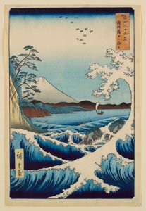 Das Meer vor Satta in der Provinz Suruga, aus der Serie „36 Ansichten des Berges Fuji“ von Utagawa Hiroshige