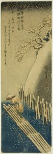 Der Sumida-Fluss im Winterschnee (Fuyu Sumidagawa no yuki), aus der Serie "Berühmte Orte in Edo in den vier Jahreszeiten (Shiki Koto meisho)"