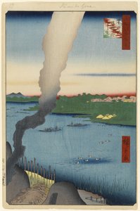 Ziegelöfen und Hashiba-Fähre, Sumida-Fluss, Nr. 37 aus Einhundert berühmte Ansichten von Edo
