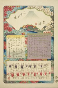 Titelseite der Serie "Sechsunddreißig Ansichten des Berges Fuji (Meisho sanjurokkei)"
