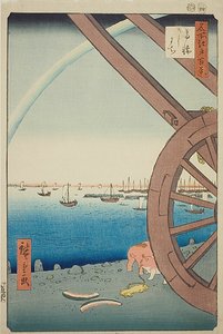 Ushimachi in Takanawa, Nr. 81 aus der Serie "Hundert berühmte Ansichten von Edo (Meisho Edo hyakkei)" von Utagawa Hiroshige