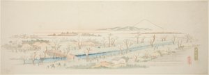 Ansicht von Koganei (Koganei no kei), aus einer unbetitelten Serie berühmter Ansichten der Edo-Vororte von Utagawa Hiroshige