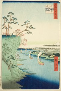 Blick auf Konodai und den Tone-Fluss (Konodai Tonegawa fukei), aus der Serie "Hundert berühmte Ansichten von Edo (Meisho Edo hyakkei)"