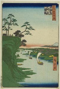 Blick auf Konodai und den Tone-Fluss, aus der Serie "Hundert berühmte Ansichten von Edo" von Utagawa Hiroshige
