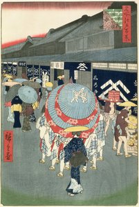 Ansicht von Nihonbashi Tori-itchome, Platte 44 aus Einhundert Ansichten von Edo von Utagawa Hiroshige