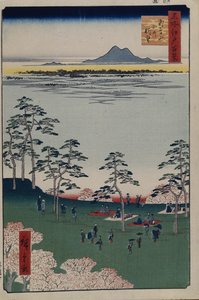 Blick nach Norden von Asukayama, Hundert berühmte Ansichten von Edo, 1856-1858