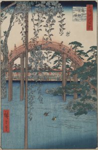 Wisteria am Kameido Tenjin Schrein aus der Serie Einhundert berühmte Ansichten von Edo