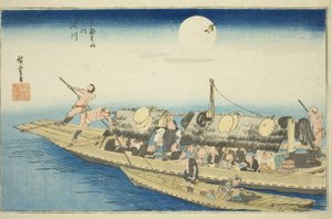 Yodo-Fluss (Yodogawa), aus der Serie "Berühmte Orte in Kyoto (Kyoto meisho no uchi)" von Utagawa Hiroshige