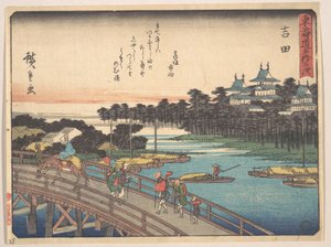 Yoshida; Toyokawa-Bashi, Toyokawa-Brücke von Utagawa Hiroshige