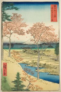 Yuhi-Hügel in Meguro in der östlichen Hauptstadt (Toto Meguro Yuhigaoka), aus der Serie "Sechsunddreißig Ansichten des Berges Fuji (Fuji sanjurokkei)" von Utagawa Hiroshige