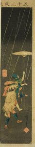 Yui: Kurusawa-Tanz, Abschnitt des Blattes Nr. 5 aus der Serie "Ausschnittbilder der dreiundfünfzig Stationen" von Utagawa Hiroshige