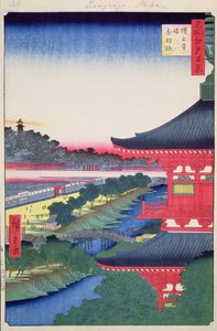 Zojoji-Pagode und Akabane aus Einhundert berühmte Ansichten von Edo, 1857 von Utagawa Hiroshige