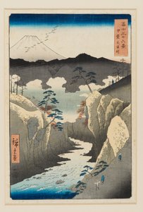 Inume-Pass in der Provinz Kai, entworfen 1858, veröffentlicht 1858-1859 von Utagawa Hiroshige II