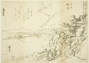 Skizze für Herbstmond am Ishiyama-Tempel, aus der Serie 