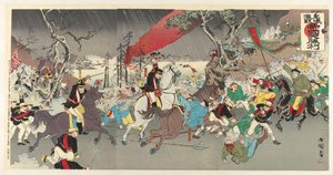 Großer Sieg des japanischen Kaiserreichs bei der heftigen Schlacht bei Pyongyang