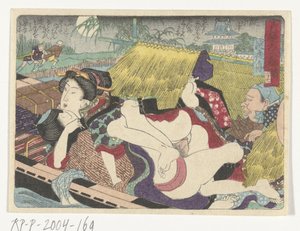 Fähre in der Raststätte Yodo von Utagawa Kunisada (I) (attributed to)