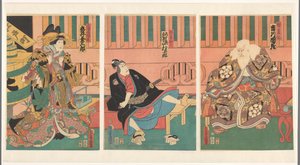 Szene aus dem Stück Sukeroku, Die Kirschblüte von Edo