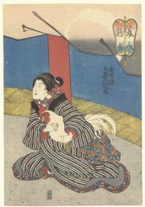 Schönheiten bei einem Hahnenkampf von Utagawa Kunisada (I)