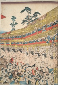 Bilder vom großen Sumo-Festival von Utagawa Kunisada