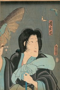 Dichter und Schmetterling, veröffentlicht von Otaya Takichi von Utagawa Kunisada