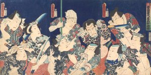 Utagawas Lebenswerk, aus der japanischen Version des Shuihu Zhuan, 1863, 5. Monat