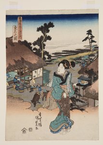 Blick auf Kuwana von Utagawa Kunisada