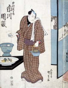 Japaner, der Tee serviert - von Kounisada von Utagawa Kunisada II