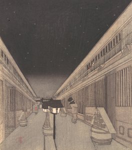 Hauptstraße von Yoshiwara bei Sternenlicht, 1852-64