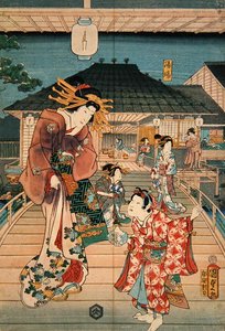 Szene in einem Bordell von Utagawa Kunisada II