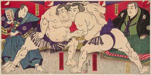 Sumo-Ringerkampf Umegatani Rodachi gegen Kimura Shonosuke