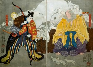 Bando Hikosaburo III als Geist des Ministers der Linken von Utagawa Kuniyoshi
