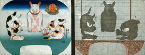 Katzen: Chinesischer Tempellöwe von Utagawa Kuniyoshi