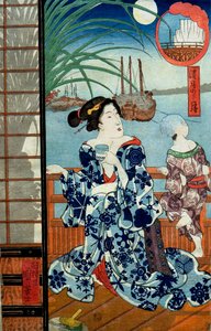 Klarer Mond im achten Monat (Seigetsu no tsuki) (Kannazuki) von Utagawa Kuniyoshi