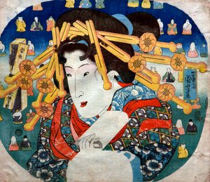 Kurtisane Serie: Moderne drei Härten für Frauen (Tōsei sanpukutsui), ca. 1833