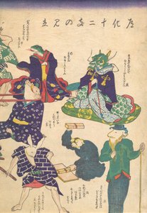 Handwerker bei den zwölf Tierkreiszeichen, 19. Jahrhundert von Utagawa Kuniyoshi