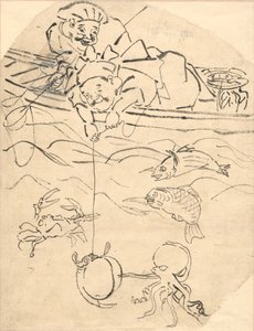 Daikoku und Ebisu, zwei der sieben Glücksgötter von Utagawa Kuniyoshi