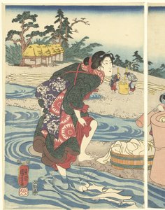 Der Chofu Tama Fluss in der Provinz Musashi von Utagawa Kuniyoshi