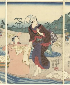 Der Chofu Tama Fluss in der Provinz Musashi von Utagawa Kuniyoshi