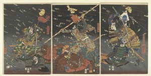 Der letzte Angriff der Kusunoki bei Shijonawate von Utagawa Kuniyoshi