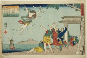 Dong Yong, aus der Serie "Vierundzwanzig Vorbilder kindlicher Pietät als Spiegel für Kinder" von Utagawa Kuniyoshi