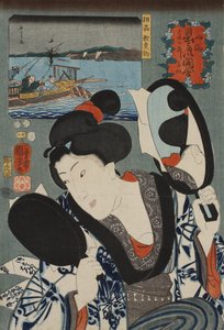 Fischen nach Bonito in der Provinz Sagami, aus der Serie Glücksverheißende Wünsche an Land und Meer, 1852 von Utagawa Kuniyoshi