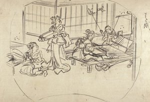 Hataori (Weben am Webstuhl) von Utagawa Kuniyoshi