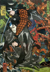 Miyamoto Musashi Serie: Unbetitelte Serie von Kriegerdrucken, veröffentlicht von Kawaguchi, ca. 1827-27 von Utagawa Kuniyoshi